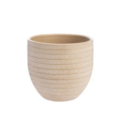 Cache-pot en céramique marron Sulco – 29 x 26 cm