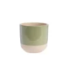 Cache-pot en céramique vert/beige Sandstone - Ø 16,5 x H 16 cm