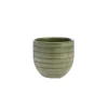 Cache-pot en céramique vert mat Sulco – 16 x 14 cm