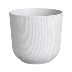 Cache-pot en plastique blanc soie Elho Jazz - Ø 30 cm
