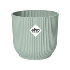 Cache-pot en plastique recyclé vert sorbet Elho Vibes fold rond - Ø 14 cm