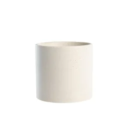 Cache-pot recyclé en billes de verre Mon pot français coloris blanc - Ø 16 x 14 cm