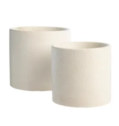 Cache-pot recyclé en billes de verre Mon pot français coloris blanc - Ø 16 x 14 cm