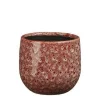 Cache-pot rond en céramique rouge Paola - Ø 14 x H 12 cm