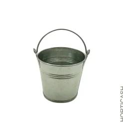 Cache-pot seau avec anse coloris gris - Ø 8cm