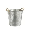 Cache-pot seau avec anses coloris gris Ø - 22,5 cm