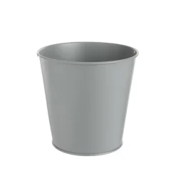 Cache-pot seau coloris gris en zinc - Ø 16 cm