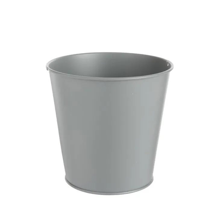 Cache-pot seau coloris gris en zinc - Ø 10,5 cm