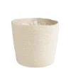 Cache-pot vannerie naturelle coloris blanc en jute - 27 x 25,5 x 21 cm