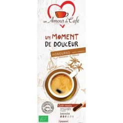 Café bio moment de douceur 100% Honduras moulu. Le paquet de 250 g