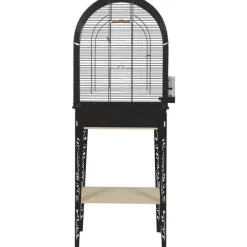 Cage avec meuble pour les oiseaux exotiques ou les canaris coloris noir Zolux Chic Patio – 53 x 33 x 144 cm (cage + pieds)
