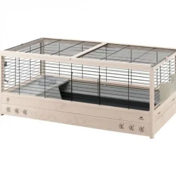 Cage pour lapin en bois coloris blanc Arena 120 - 125 x 64,5 x 51 cm