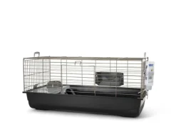 Cage pour lapin ou cochon d'Inde coloris gris foncé Nero 3 Deluxe Happy Planet - 100 x 50 x 45 cm