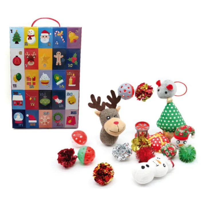 Calendrier de l'Avent pour chat avec jouets de Noël Croci - x 25