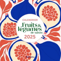 Calendrier "Fruits et légumes de saison 2025" aux Éditions Rustica