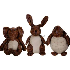 Cale-porte Look en cuir marron modèles assortis 12,5x11x25,4 cm