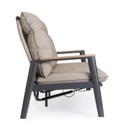 Canapé 3 places en aluminium anthracide Bizzotto Miguel Pélican