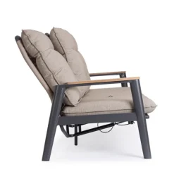 Canapé 3 places en aluminium anthracide Bizzotto Miguel Pélican