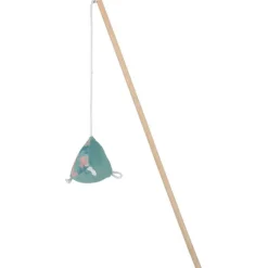 Canne à pêche pour chat coloris bleu feuille Zolux pyramide Ethi'cat - 7 x 4,5 x 40 cm