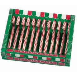 Cannes à sucre de Noël coloris blanc et rouge Hamlet - boîte de 12 (170 g)