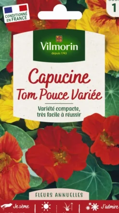 Capucine Tom Pouce Variée Vilmorin - graines à semer