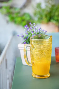 Carafe coloris multicolore en verre - 19,5 x 12,5 x 2 cm