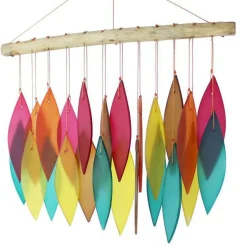 Carillon en verre et bois H 38 x L 30 cm