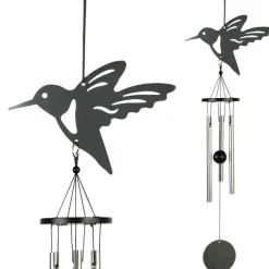 Carillon motif colibri noir - 35 cm