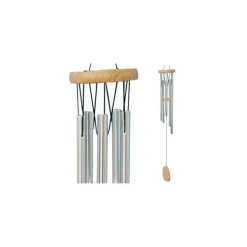Carillon musical en bois et tubes aluminium, H 30 cm