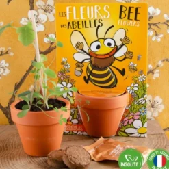 Carte nature avec mélange de fleurs à planter pour abeilles Radis & Capucine - 5 cm