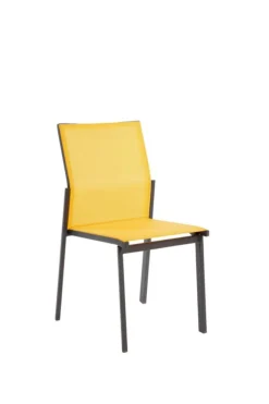 Chaise en aluminium graphite et textylène Abelia - 48 x 54 x 87 cm