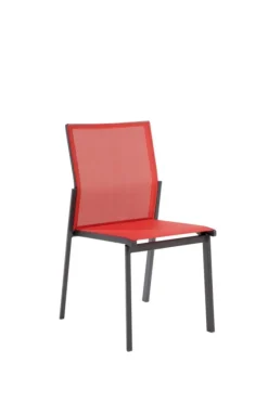 Chaise en aluminium graphite et textylène Abelia - 48 x 54 x 87 cm