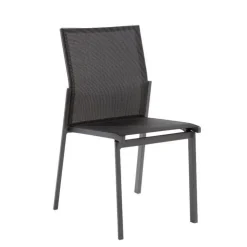 Chaise en aluminium graphite et textylène Abelia - 48 x 54 x 87 cm