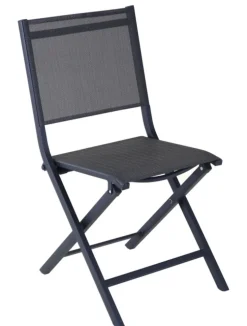 Chaise pliante en aluminium et toile textylène Proloisirs Max - 90 cm