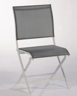 Chaise pliante grise en aluminium Proloisirs Elégance