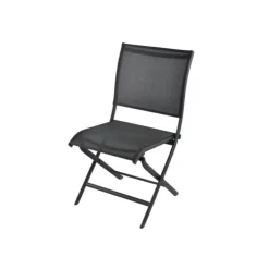 Chaise pliante grise en aluminium Proloisirs Elégance
