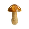 Champignon décoratif à poser en bois beige - Ø 9 x H 12 cm