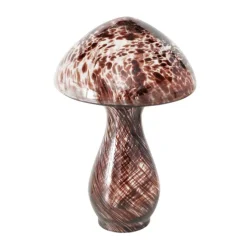 Champignon décoratif coloris marron en verre - Ø 12 cm