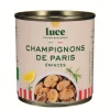 Champignon de Paris émincés bio Luce en boîte de 200 g - les 3 boîtes