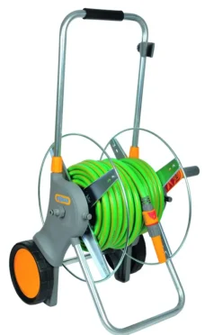 Chariot métallique pour arrosage équipé coloris gris Hozelock - 25 m x Ø 15 mm
