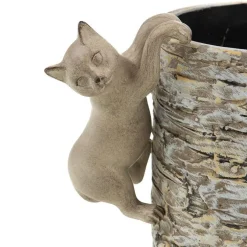 Chat beige en résine à suspendre pour cache-pot x 2 - 6 x 15 x 9,5 cm