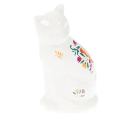 Chat blanc en céramique Aurore - 11 x 7 x 15 cm