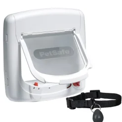 Chatière Petsafe magnétique luxe blanche