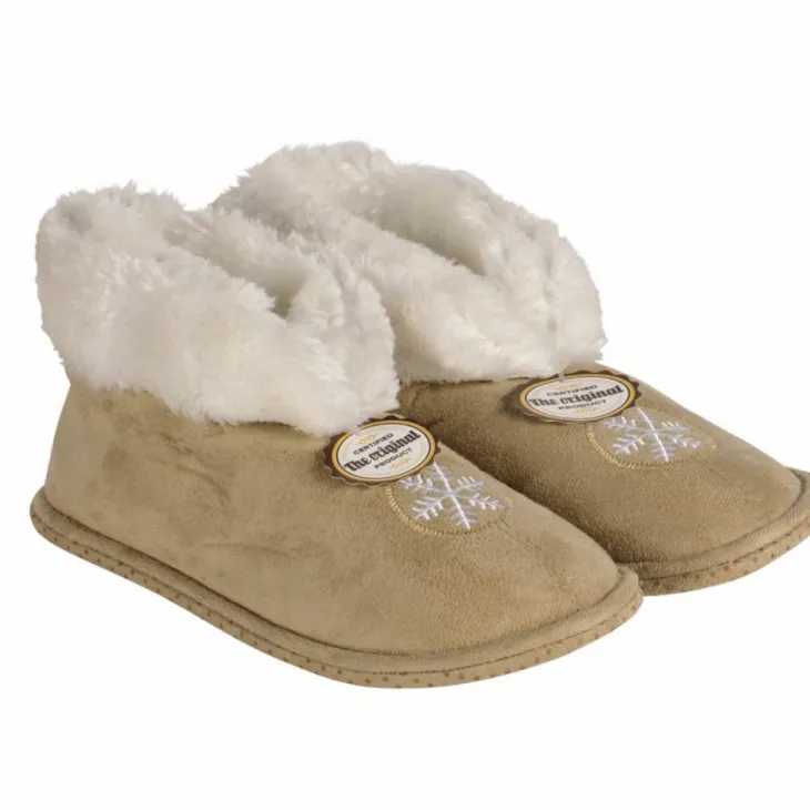 Chaussons hauts d'intérieur fourrés motif flocon unisexe