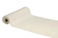 Chemin de table blanc en fourrure - 30 x 300 cm