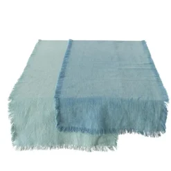 Chemin de table en coton bleu Lenea - 140 x 40 x 0,5 cm