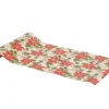 Chemin de table en polyester coloris rouge à paillettes premium Poinsettias – 30 cm x 5 cm
