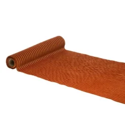 Chemin de table en velours coloris ambre côtelé luisant – 28 cm x 3 m