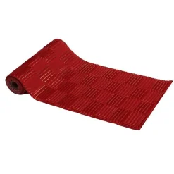 Chemin de table rouge doré Velours Plissé - 28 x 300 cm