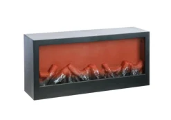 Cheminée artificielle coloris gris sur piles - 45 x 10 x 20 cm